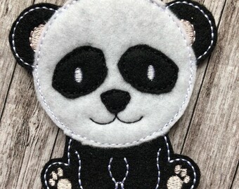 Panda Finger Puppets - Pretend Play, Quiet Play, Party Favour, Felt toy, machine embroidered