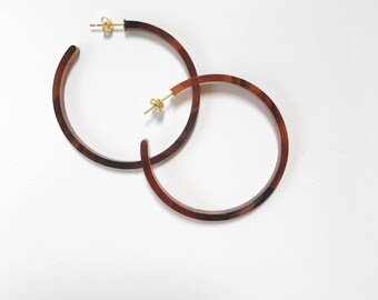 Kipling Hoops - Tortoise Hoops - Hoop Earrings - Tortoise Earrings - Margie and Dot Kipling Hoops