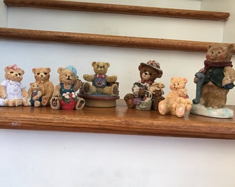 Beautiful Assortment Of Resin Collectable BEARS* Family Of Eight (8)* Is Enough*