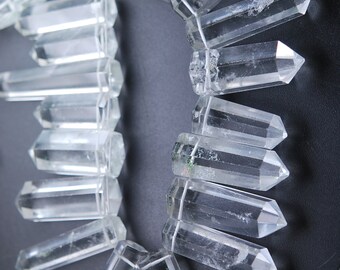 10 pcs,New Rock Crystal Quartz Faceted Fancy Point Shape,26-30mm Long,