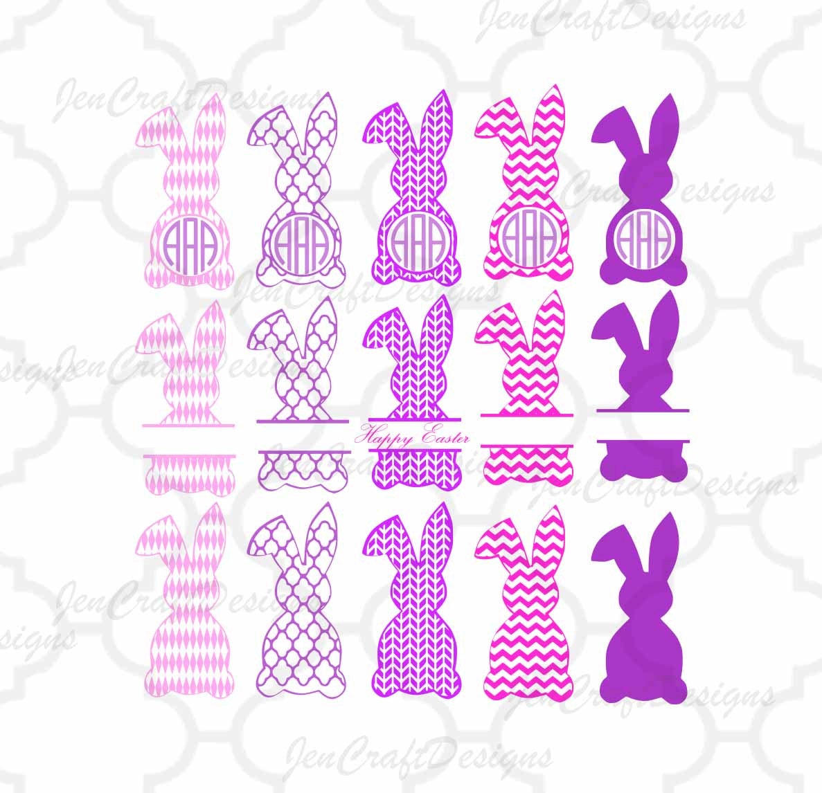 Easter Bunny Monogram Frames Svg Easter Monogram Frames