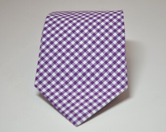 Necktie Me and Matilda Everyday Necktie Purple Gingham