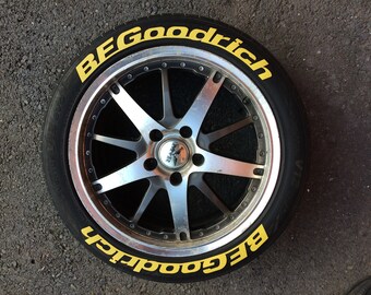 Permanent Raised Tire Letters Sticker 1.25 İnch BF Goodrich Sticker Yellow 8Pcs