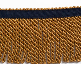 Gold Fringe with Navy Ribbon
