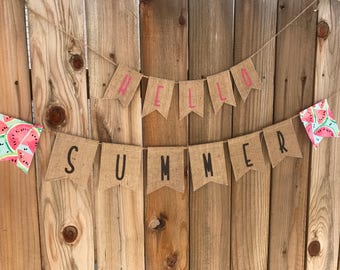 Watermelon banner, summer banner, hello summer, personalize