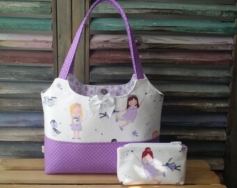 Little Girls and Mason Jars with Fire Flies Coin Purse
