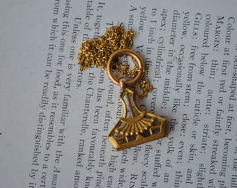 Antique Watch Fob Pendant - 1910s Edwardian Watch Fob Necklace