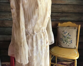 1960s pleated chiffon dress by Jack Bryan