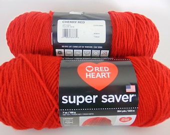 Cherry Red - Red Heart Super Saver yarn worsted weight - 2051
