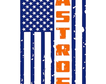 Digi-tizers Astros American Flag Distressed SVG, Jpg, PDF cutting file, vinyl, HTV, Cricut, Cameo, Laser engraving, Plasma cutting, Vector