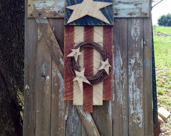 Americana, Primitive American Flag, American Flag, Summer Decor, 4th of July, Rustic Flag , Primitive Summer Decor, Patriotic Decor