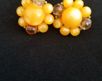 Orange Cluster Earrings