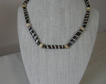 Batik Bone Beaded Necklace