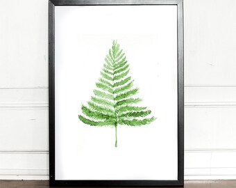 Watercolor fern, giclee art print, botanical, wall decor, home decor