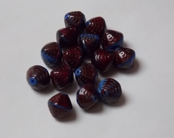 set of 15 (dark blue) glass beads