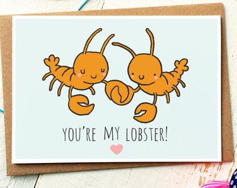 Youre My Lobster - Anniversary Card - Funny Love Card - Friends TV Show - Boyfriend Card - Girlfriend Card - Husband Card - Wife Card