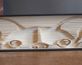 Folded Book Art - Horizontal Peeking Puppy - Book Sculpture - Unique - Christmas - Birthday Gift - Book Lover - Pet Lover