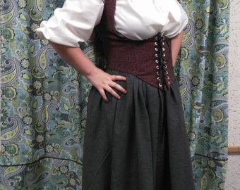 Under the bust corset, wench, pirate, costume, SCA, LARP, reenactment, renaissance, garb