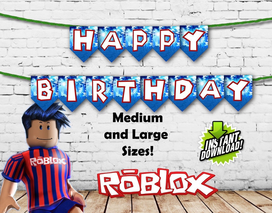 roblox happy birthday banner instant download printable