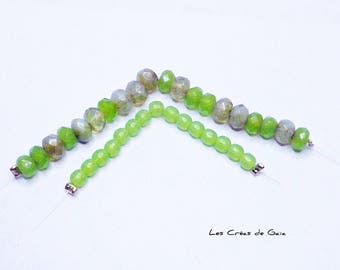 1 lot x mixed glass beads / green mix