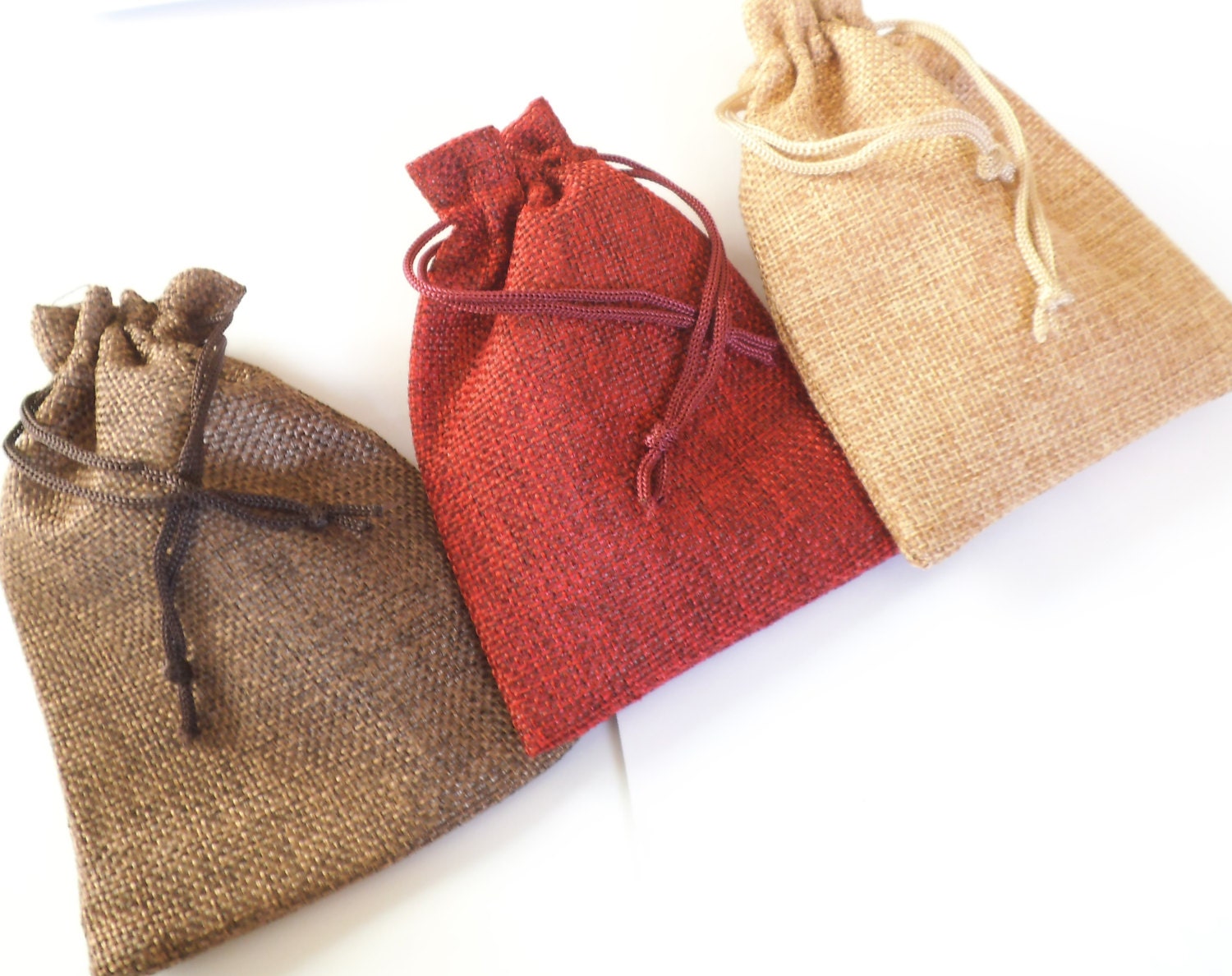 Gift Wrap Option Small Burlap Bag with Fish Heart or Buck