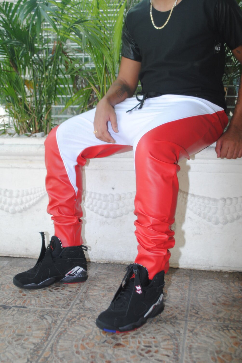 red jogger pants for mens