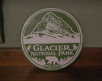 Glacier National Park Wood Sign