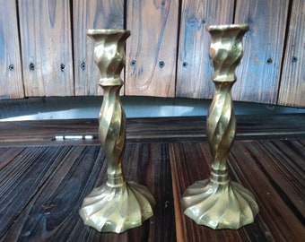 Vintage Brass Candle Holders