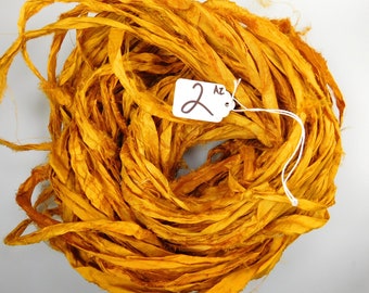 Silk Sari Ribbon, recycled sari ribbon, Sari Silk Ribbon, rug making supply, Aztec gold ribbon, weaving supply, knitting supply