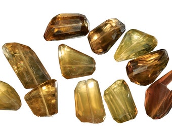 30 gm Smokey Lemon Quartz Faceted Nugget Beads (CGQNUF1825)