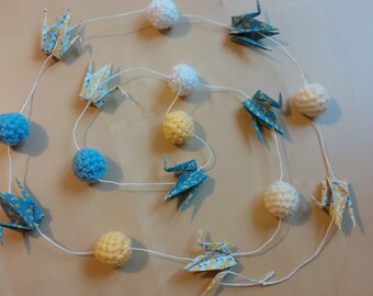 Tsuru collection: Garland cranes lemons/bananas