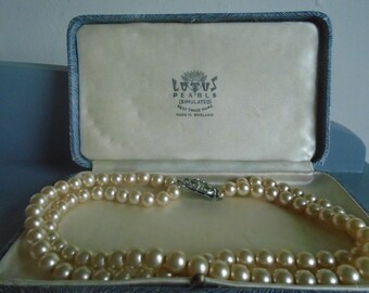 lotus simulated pearls double strand short