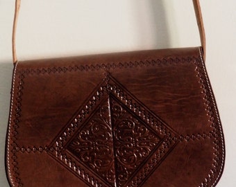 Genuine Moroccan brown Leather bag &