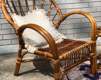 Vintage rattan chair in Franco Albini style - boho chair
