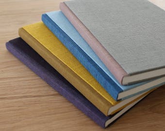 Large Linen Notebook with Soft Covers and Color Blocking