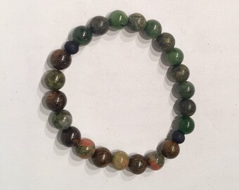 Jade, Unakite and Bronzite Stacker