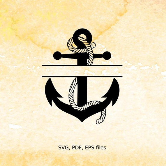 Split Anchor Monogram SVG rope nautical Split Monogram