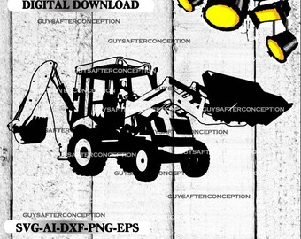 Construction Backhoe Vector Images SVG Files Digital Cutting Files Ai - Eps - PNG - DXF - Svg - A2