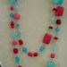 Long Strand Necklace (Red, Pink, Teal)