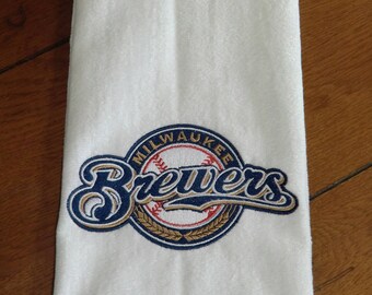 Embroidered Velour Hand Towel - Milwaukee Brewers