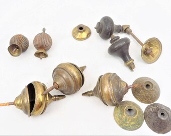 Brass Finials, Imperfect and Crusty, Assortment of Finials for Projects, Round Shaped