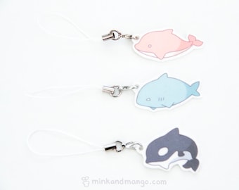 Dolphin, Shark, and Orca Charms