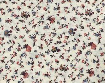 Cotton Fabric / Calico Fabric / Brown Cotton Fabric / Brown Calico Fabric / Cotton Calico Fabric / Vintage Cotton Fabric /