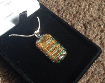 Dichroic fused glass pendant