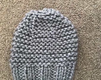 Hand knitted slouch beanie