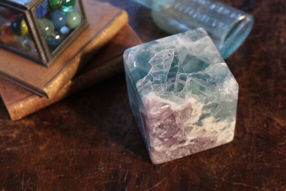 Extra Large Rainbow Fluorite Cube, High Quality Fluorite Square, Polished Fluorite, Smooth Fluorite, Crystal Home Decor, Mothers Day