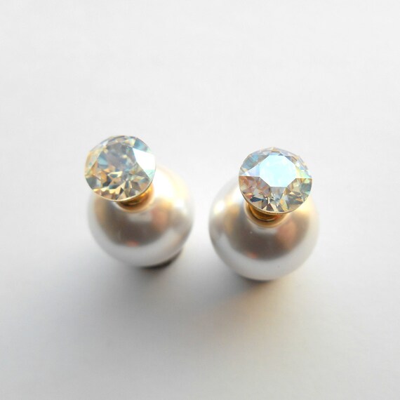 micro pave double sided earrings