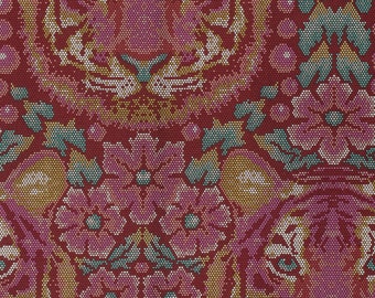 Eden Crouching Tiger Tourmaline - Tula Pink - Cotton Woven fabric by the yard