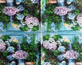 TOWEL in paper hydrangeas #F008 jars