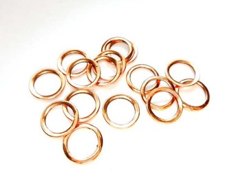 20 Rose Gold Plated Jump Rings 12mm, Closed Loop - 9-RG-12